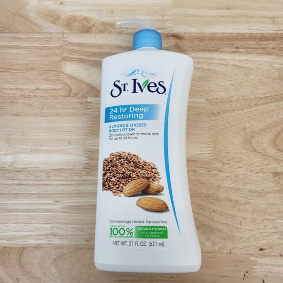 St Ives 24 hr Deep Restoring Almond & Linseed Body Lotion 21 Fl Oz - Picture 2 of 4